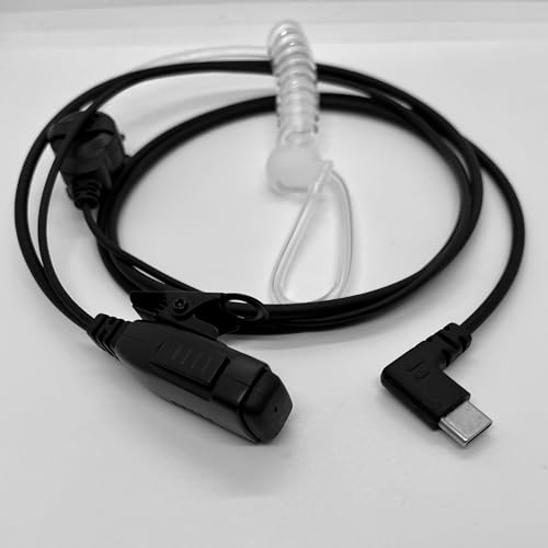 PTT Earpiece USB C - Earbuds with PTT Button and Mic (for Teams, Zello, and Other Walkie Talkie Apps on Android/iOS Smartphones) - style: Single USB C (1-pack)