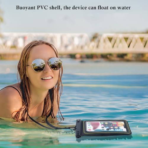 Waterproof Floating Phone Pouch, Universal IPX8 Waterproof Case for iPhone Samsung Galaxy Series, 6.9" Dry Bag with Lanyard for Beach Pool Water Play Swimming Cyan - color: Cyan