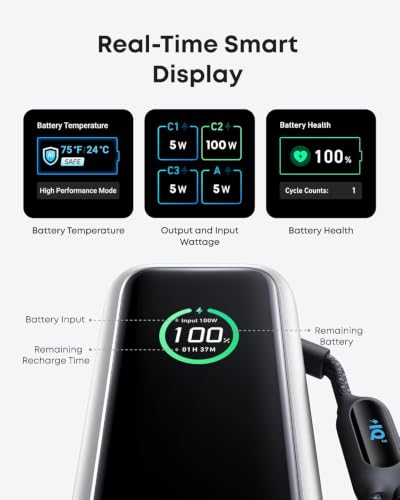Anker Laptop Power Bank, 25,000mAh Travel Essential with 165W Total Output - color: Silver