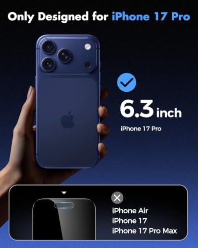 UNBREAKcable for iPhone 17 Pro Privacy Screen Protector QuickSet Box, 25° Anti-Spy Tempered Glass, 9H+ Hardness, Case-Friendly, Bubble-Free, Anti-Fingerprint, for Apple 17Pro - 2 Pack 6.3" - size: iPhone 17 Pro