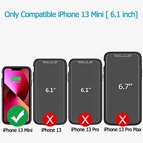 Battery Case for iPhone 13 Mini, Enhanced 6500mAh Ultra Thin Portable Protective Power Smart Charging Case Compatible with iPhone 13 Mini (5.4 inch) Rechargeable Extended Battery Charger Case (Black) - color: Black