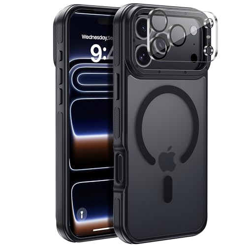 Strong Magnetic for iPhone 17 Pro Case with Camera Cover [10Ft Military-Grade Protection] Compatible with MagSafe Shockproof Slim Thin Phone Cover for iPhone 17 Pro 6.3 inch, Black - color: A1-Black Bumper, size: iPhone 17 Pro(6.3")