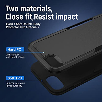 for iPhone SE Case 2022(3rd)/2020(2nd)/iPhone 7/8 Case, with Screen Protector,[Military Grade Drop Tested] Heavy-Duty Tough Rugged Shockproof Protective Phone Case, Black - color: Black