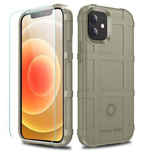 Rugged Shield TPU Thick Solid Armor Tactical Protective Case Compatible with iPhone 12 Mini (5.4 inches) - Light Clay - color: Light Clay, size: iPhone 12 mini