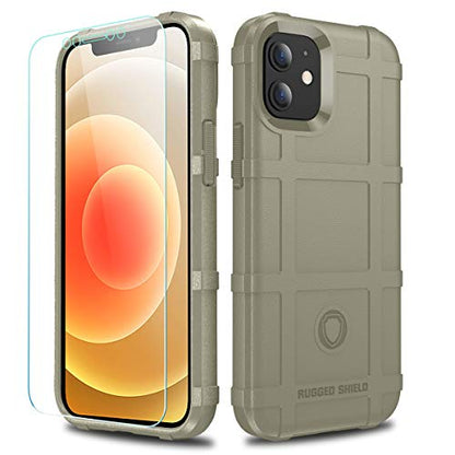 Rugged Shield TPU Thick Solid Armor Tactical Protective Case Compatible with iPhone 12 Mini (5.4 inches) - Light Clay - color: Light Clay, size: iPhone 12 mini