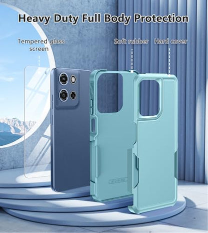 FNTCASE for Moto G 2026/2025 Case, Moto G Play 2026 Case Mint Green | Dual Layer, Shockproof Protective, Military Grade Drop Proof Protection, Rugged Hybrid Matte Textured Rugged Hard - color: Mint Green