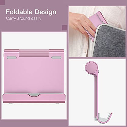 JETech Foldable Tablet Stand for 4-11" Tablets and Phones, Rose Gold - color: Rose Gold