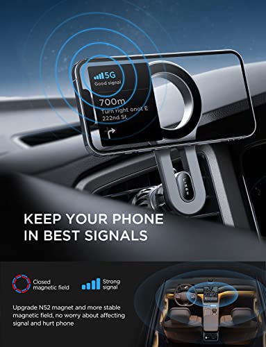 LISEN for iPhone 18 Pro Max Car Mount, MagSafe Car Mount, Magnetic Phone Holder for Car Vent Phone Mount, Magnetic Car Phone Holder iPhone Car Mount, Air Vent Mount Gifts for iPhone 18 17 16, Blue - color: Blue