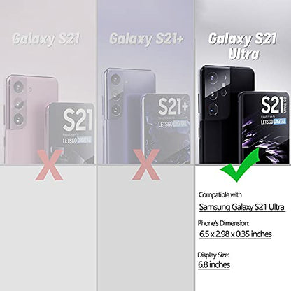 KIOMY Clear Case for Samsung Galaxy S21 Ultra 5G Hybrid Design Shockproof Bumper Protective Cell Phone Back Cover Hard PC Back + Flexible TPU Raised Bezel with Airbags Corners