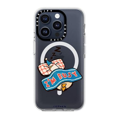 CASETiFY for iPhone 15 Pro Case - Impact Clear Compatible with MagSafe | Not Yellowing | 6.6 ft. 3X Military Grade Drop Protection | I'm so busy | Clear - color: I'm so busy, size: Iphone 15 Pro (6.1")