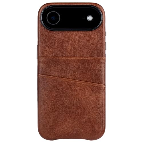 Dockem Card Case for iPhone 17 Air with Magnetic Mounting Plate, Camera Control Button, Wallet with 2 Holder Slots: M2 Exec Premium Synthetic Leather (Brown) - color: Brown, size: 17 Air