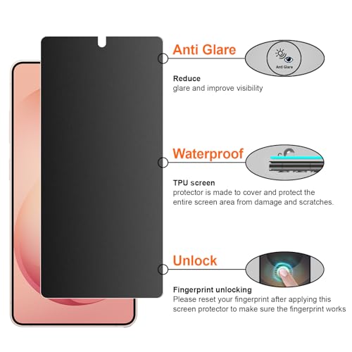 2 Pack 4 Way 360 ° Matte Privacy Screen Protector for Samsung Galaxy S26 6.2 Inch [Not Glass], Anti-Scratch, Anti-Glare, Support Fingerprint Unlock - size: Samsung Galaxy S26