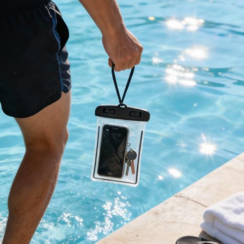 2Pcs IPX8 Waterproof Phone Pouch for Phones up to 7.2 Inches – Touchscreen Compatible, Secure Sealed Design