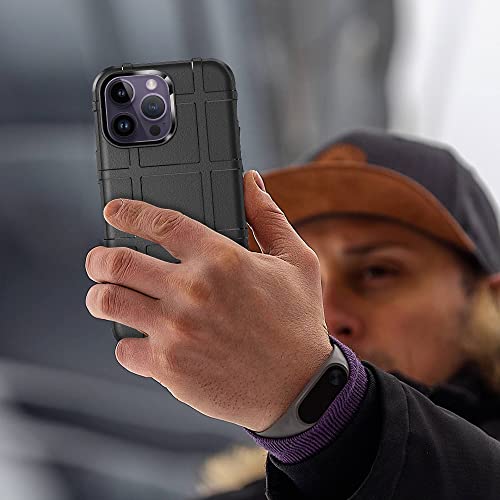 Rugged Shield 8ft Drop Proof TPU Thick Armor Tactical Protective Case Compatible with iPhone 14 Pro Max (6.7 inches) - Dark Black - color: Dark Black, size: iPhone 14 Pro Max