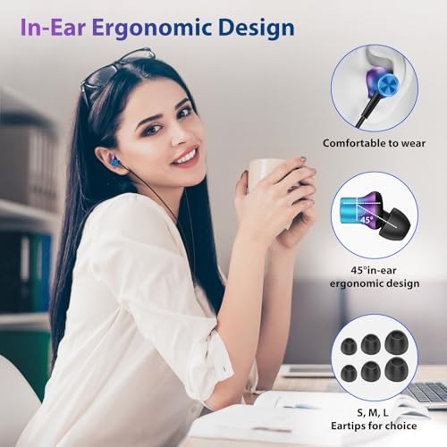 COOYA USB C Headphones for iPhone 17 18 Pro Max/iPad Wired Earbuds Purple - color: Purple