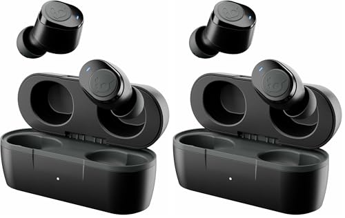 Skullcandy Jib True 2 Wireless Earbuds,Bluetooth Headphones,Up to 33 Hours Battery with Charging Case,Noise Isolating Fit,Sweat and Water Resistant,Microphone for iPhone Android-True Black,(Pack of 2) - color: True Black, size: Jib True 2 (Pack of 2)