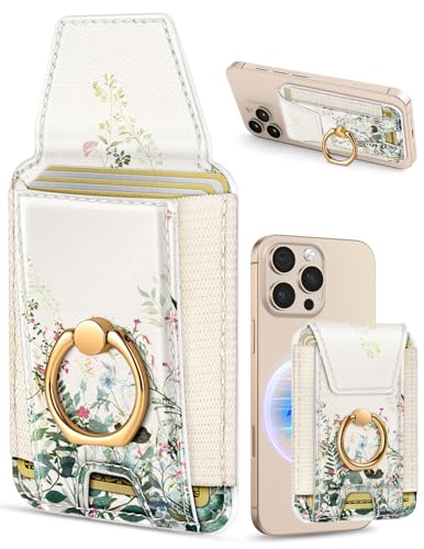 Shorogyt Compatible with Magsafe Wallet with Grip, Ink Bouquet - color: Ink Bouquet