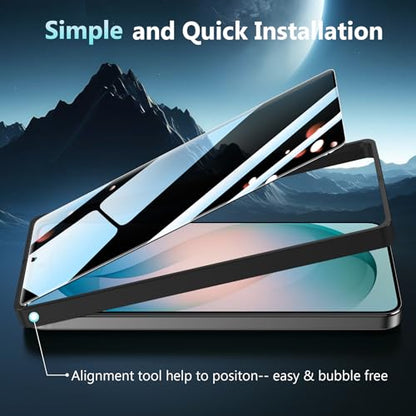 2 Pack for Samsung Galaxy S26 Plus Privacy Screen Protector Glass | Fingerprint Unlocking, 25° Anti Spy Tempered Glass, Full Coverage, Case Friendly, Easy Installation - size: Galaxy S26 Plus