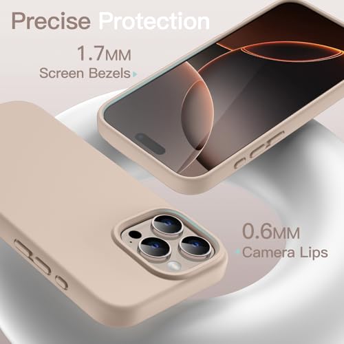 JETech Silicone Case for iPhone 16 Pro Max, Desert Titanium | Silky Soft Touch, Shockproof Protection, Scratch Resistant, Microfiber Lining - color: Desert Titanium, size: iPhone 16 Pro Max