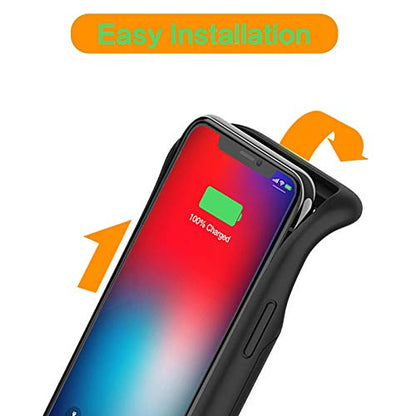 Battery Case for iPhone XS Max, 10000mAh Ultra Thin Portable Protective Power Smart Charging Case Compatible with iPhone XS Max (6.5 inch) Rechargeable Extended Battery Charger (Black) - size: iPhone XS Max