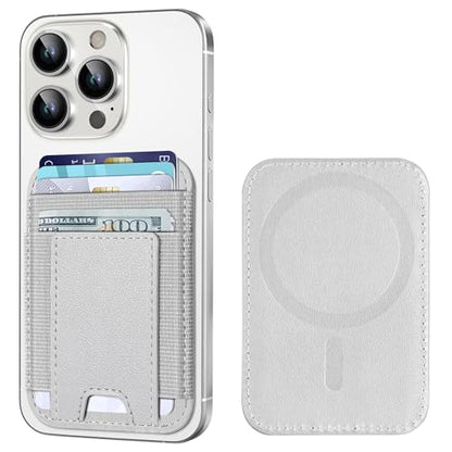 Upgraded for Magsafe Wallet, 7 Card Holder, RFID Blocking, Strongest Magnet | Magnetic Wallet for iPhone 17/16/15/14/13/12 Series, for iPhone Magsafe Wallet with 2 Card Slots, Vegan Leather, Light Gray - color: Light Gray-Upgraded