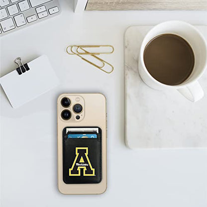 OTM Essentials Appalachian State University Faux Leather Phone Wallet Sleeves, Sleek Magnetic Phone Wallet Case, Lightweight Compatible with Magsafe Devices, Classic - color: Appalachian State University, style: MagSafe Compatible