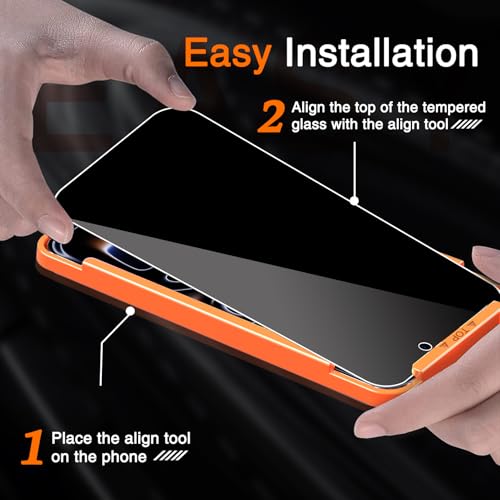 Milomdoi Privacy Screen Protector for iPhone 17 Pro Max, Tempered Glass - size: iPhone 17 Pro Max 6.9 inch