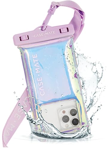 Case-Mate Soap Bubble IP68 Waterproof Phone Pouch - Travel Beach Cruise Ship Essentials - Floating Waterproof Phone Case with Crossbody Lanyard for iPhone 17 Pro Max/16 Pro/15/14/13/S26 - Iridescent