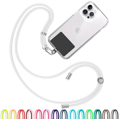 TBOC Cell Phone Lanyard [White] - Comfortable Universal Smartphone Lanyard - Easy to Use Neck Phone Holder [Black Patch] - Adjustable Length Phone Strap Crossbody - Fits All Mobile Phones - color: White