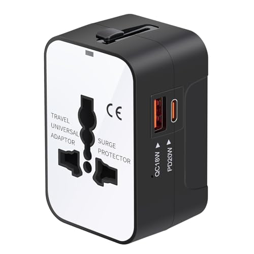 Travel Adapter Fast Charge, GaN Worldwide All in One, White - color: Bright White