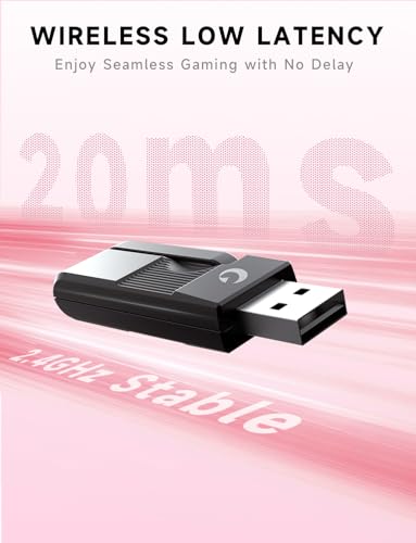 Gvyugke 2.4GHz Wireless Gaming Headsets for PS5, PS4, PC, Switch, BlushPink - color: Blush Pink