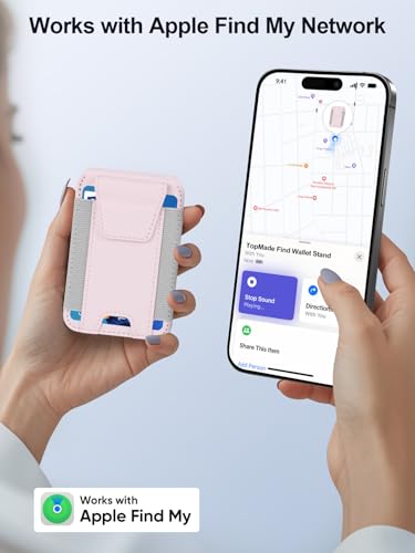 for MagSafe Wallet Works with Apple Find My, Strongest Magnetic Wallet - color: Pink