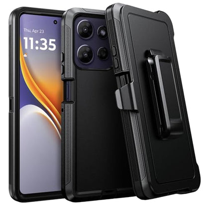 DUEDUE for Motorola G Power 5G 2026 Case, Moto G Power 5G 2025 Case with Belt Clip Holster Shockproof Heavy Duty Kickstand Cover Protective Phone Case for Moto G Power 5G 2026/2025 6.8", Black - size: for Moto G Power 5G 2025/G Power 5G 2026 6.8"