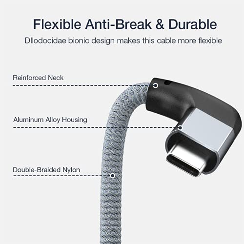 Right Angle USB C Extension Cable 0.6FT, USB-C 3.2 Male to Female Cable - color: GRAY, size: 0.6FT