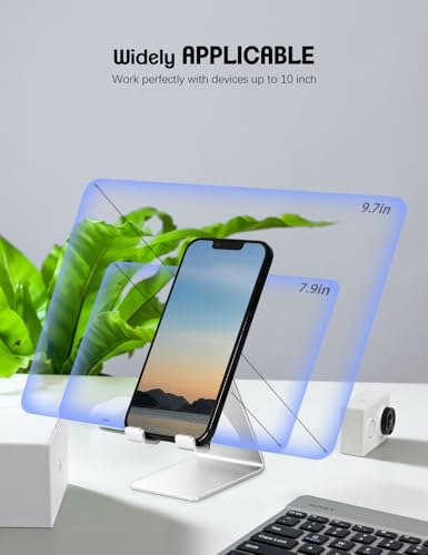 Aoviho Cell Phone Stand for Desk, Aluminum Phone Holder,Silver - color: Silver