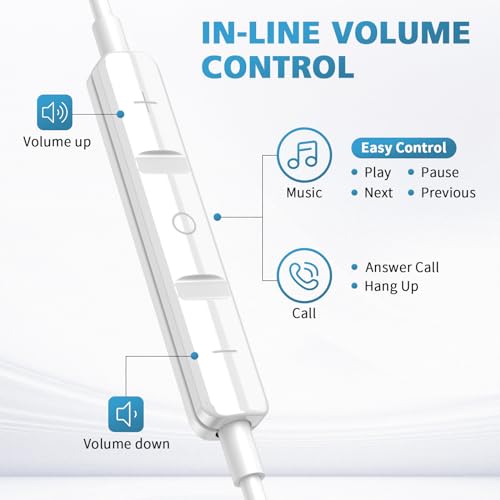 USB C Earbuds for iPhone 18 Pro Max Duo 17 Air 16 15 Plus/iPad, Silver - color: Silver
