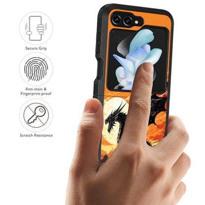 for Samsung Galaxy Z Flip 5 Case, Heavy Duty Dual Layer Hybrid Military Grade Shockproof Drop Folding Protective Cover for Samsung Galaxy Z Flip 5 5G 2023, Evil Dragon - color: Evil Dragon
