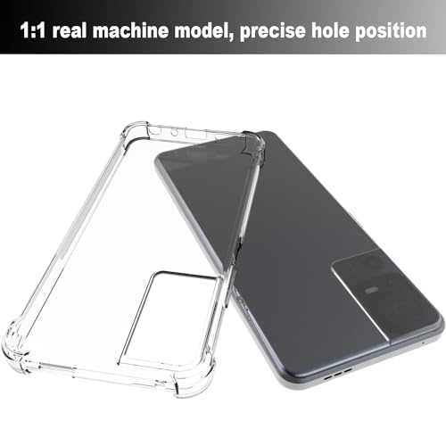USTIYA Case for TCL 40 se Clear TPU Four Corners Military-Grade Protection Cover Transparent Soft funda