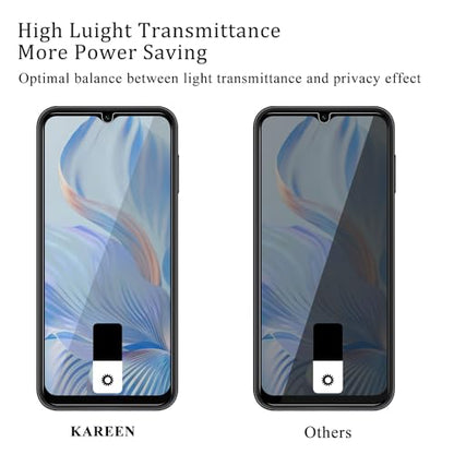 KAREEN Privacy Screen Protector For Samsung Galaxy A14 5G Tempered Glass | Bubble Free, 9H Hardness, Easy to Install, 2-Pack - size: Galaxy A14 5G 6.6-inch
