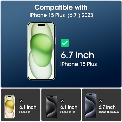 amFilm OneTouch for iPhone 15 Plus Screen Protector 6.7'' Tempered Glass - size: 15-6.7”