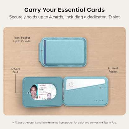 Satechi MagSafe Wallet Stand, Card Holder, NFC Pass-Through - color: Light Blue