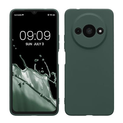 kwmobile Case Compatible with Xiaomi Redmi A3 Case - Protective Slim TPU Phone Cover - Soft Matte Finish - Moss Green - color: moss green