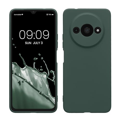 kwmobile Case Compatible with Xiaomi Redmi A3 Case - Protective Slim TPU Phone Cover - Soft Matte Finish - Moss Green - color: moss green