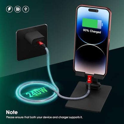 Thunderbolt 5 Cable 1FT Compatible, 80Gbps, 120Gbps Bandwidth, PD 240W, 8K@165Hz, 4K@540Hz, USB4 2.0 USB C Video Display Cable for Thunderbolt 4, iPhone 17, SSD, Mac mini M4 / M4 Pro, MacBook Pro - size: Straight 1FT