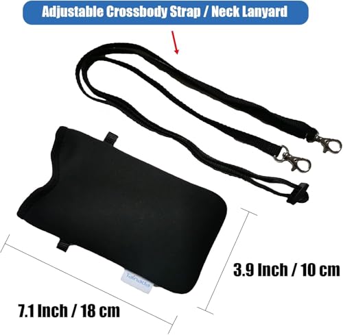 Tainada Neck Cell Phone Pouch w/Crossbody Strap (Colorful Flowers Birds) | For Men/Women; Lightweight small neoprene cellphone holder pocket case carrier bag; Made in Taiwan; Fits most smartphones - color: Colorful Flowers Birds