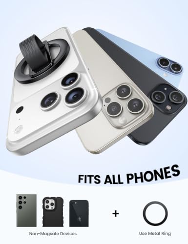 Lamicall Magnetic Phone Grip for MagSafe - Ultra Soft Finger Silicone Loop - color: Black - Zinc Alloy - Silicone Grip