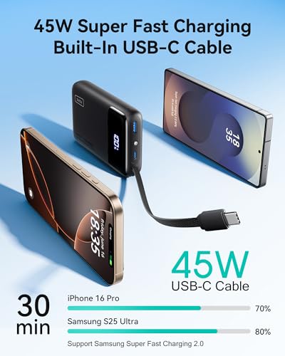 INIU Portable Charger, Smaller 45W Fast Charging Power Bank, 20000mAh Beige - color: Beige, size: 20000mAh