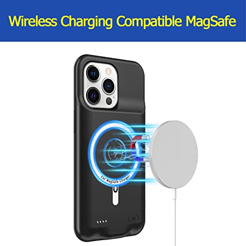 Battery Case for iPhone 14 Pro Max, Enhanced 12000mAh Portable Protective Wireless Charging Case Support Carplay Compatible with iPhone 14 Pro Max (6.7 inch) Rechargeable Battery Charger Case (Black) - size: iPhone 14 Pro Max