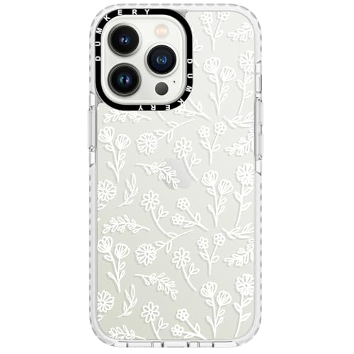 Dumkery Cute White Flowers Case Compatible with iPhone 13 Pro Max Clear Case, Floral Aesthetic Pattern, Soft TPU Full Body Protection Shockproof Slim Cases Cover for Girls Women - size: iPhone 13 Pro Max