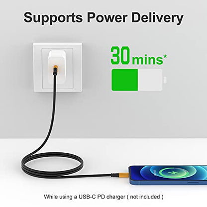 SMALLElectric 3 Pack MFi iPhone Charger 10ft Extra Long Lightning Cable - color: Gold, size: 10 Foot